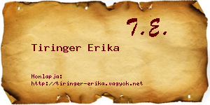 Tiringer Erika névjegykártya